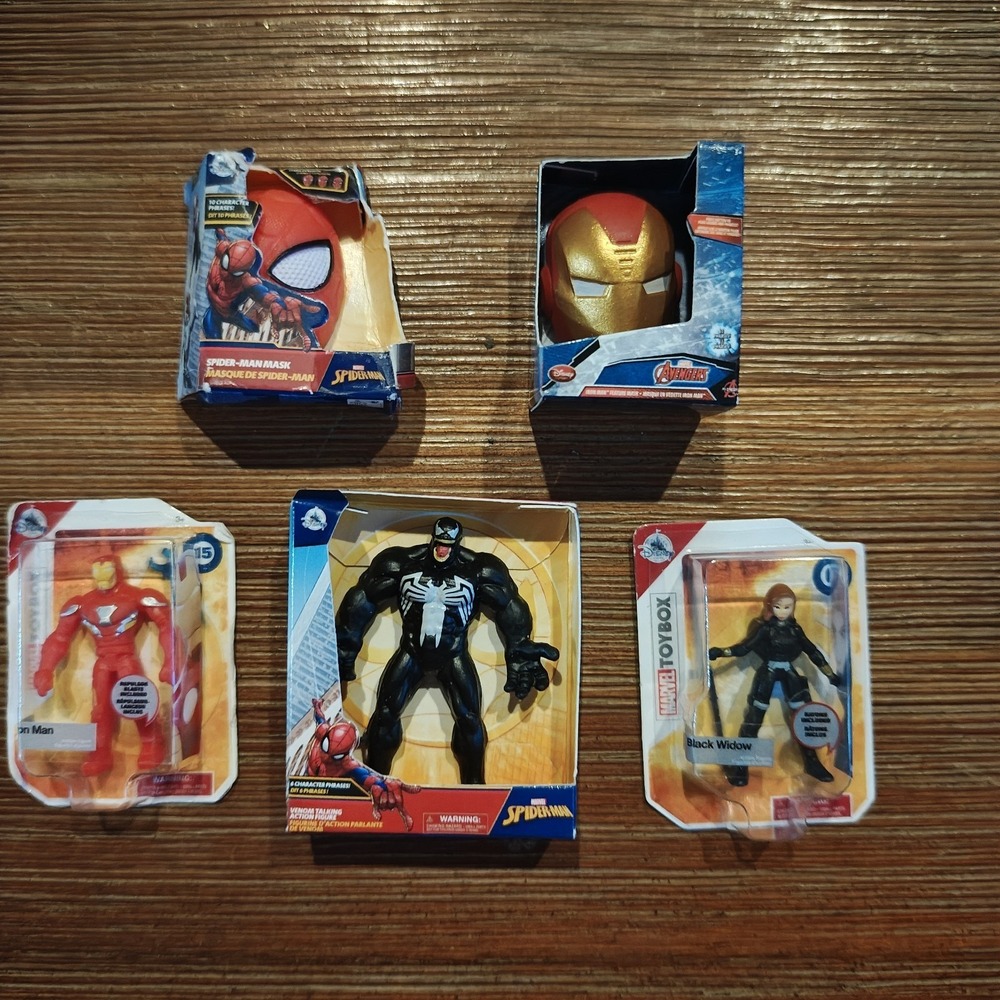 lot of 5 mini Brands figures Marvel Venom Iron Man Helmet Spiderman Black‎ Widow